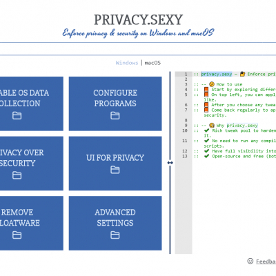 Enforce Privacy & Security Best-Practices on Windows and macOS: privacy.sexy