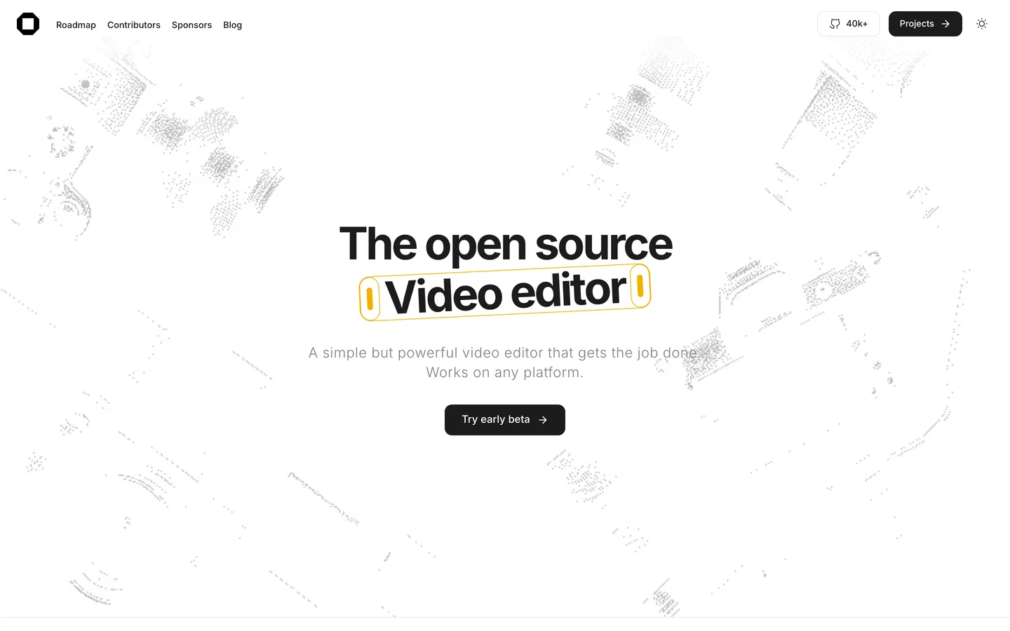 Screenshot of the OpenCut website